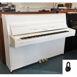 PIANO DROIT KAWAI K-15e ATX3 110cm Blanc brillant