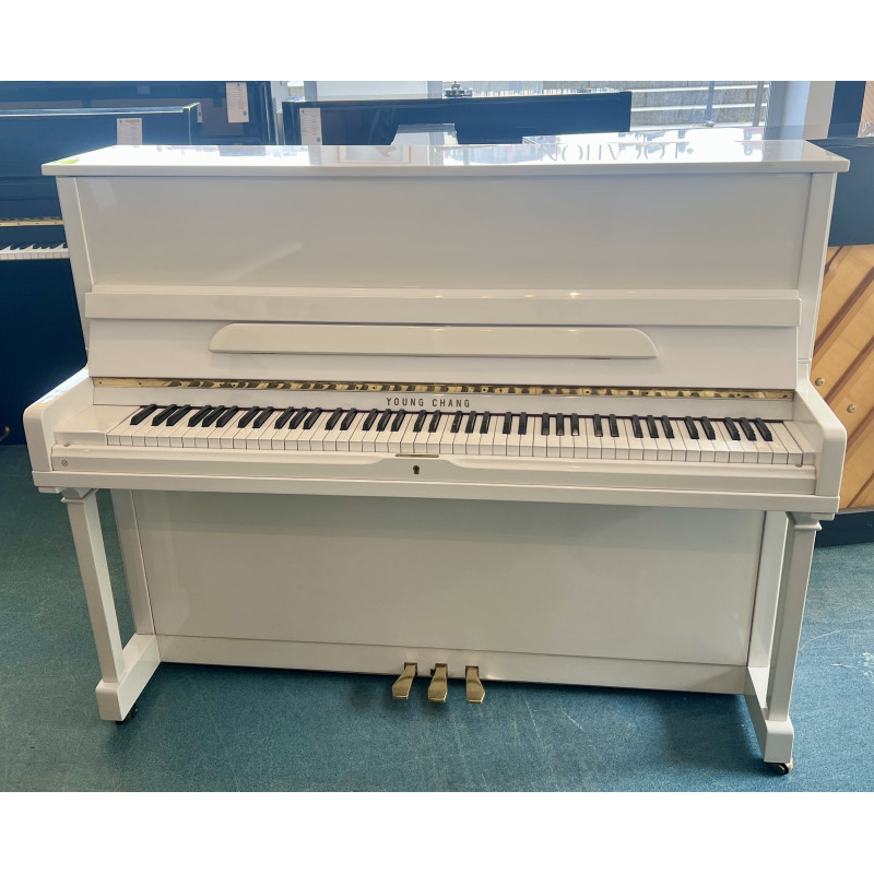 Piano droit YOUNG CHANG E-118 finition blanc brillant