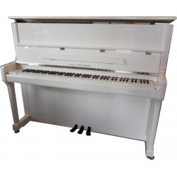 PIANO DROIT WILH. STEINBERG P-118  Blanc brillant/Chrome